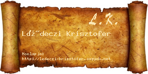 Lédeczi Krisztofer névjegykártya
