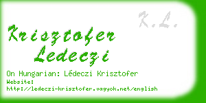 krisztofer ledeczi business card