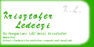 krisztofer ledeczi business card